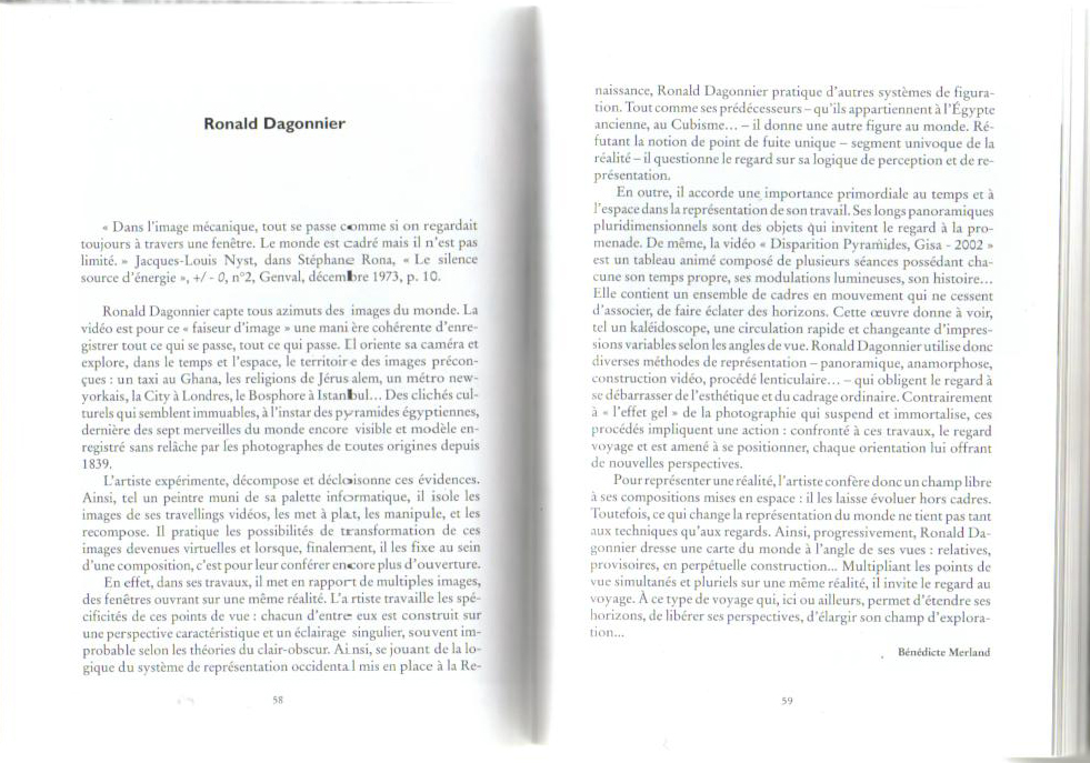 Catalogue La disparition pages texte Benedicte Merlan